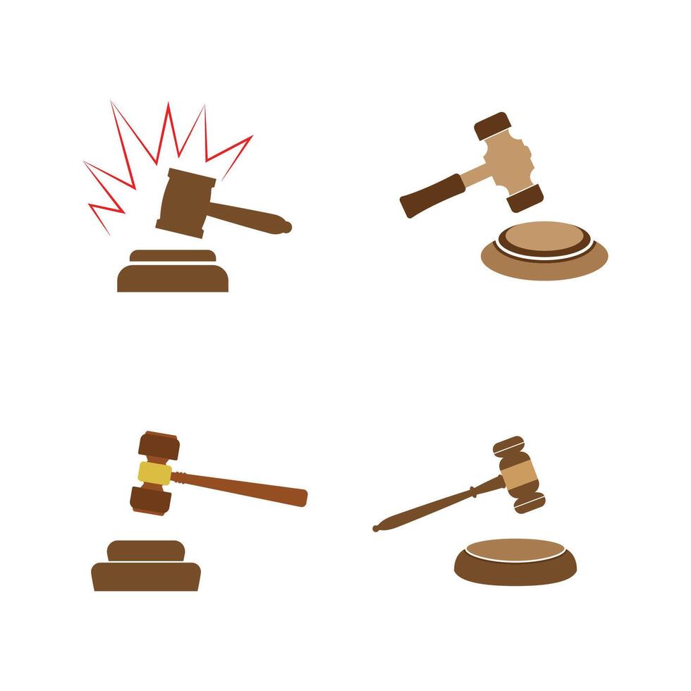 Set Judge's hand holding logo and symbol vector