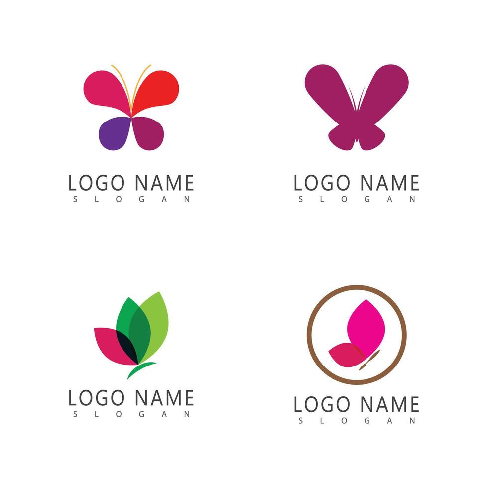 Stylized Set Butterfly logo and symbol vector