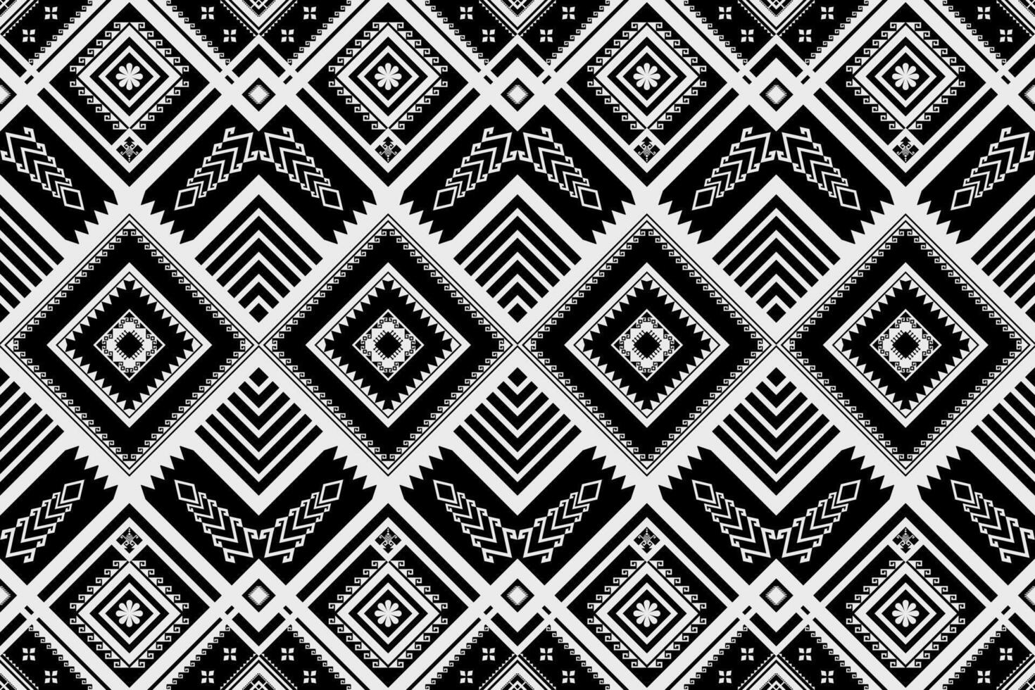 Native monochrome abstract Ethnic geometric black and white pattern vector