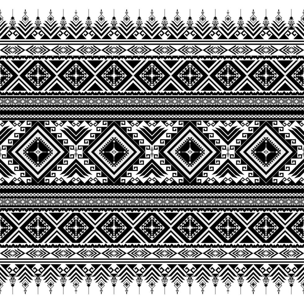 Black and white abstract Ethnic geometric art vector