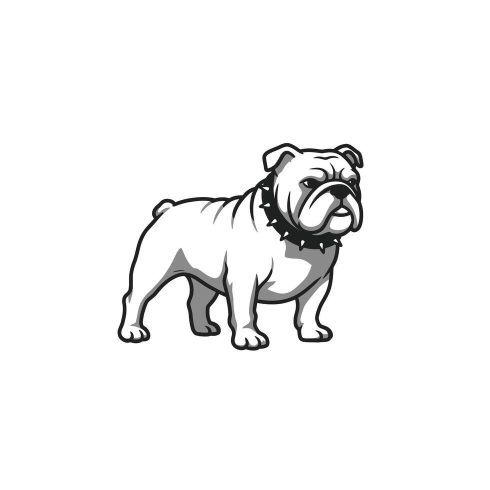 Bulldog standing logo design vector