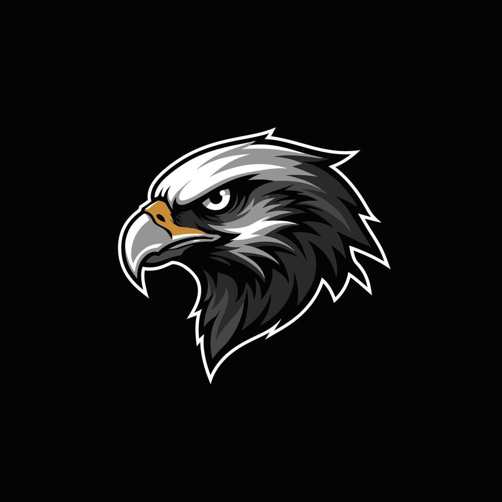 Eagle head logo design on a black background vector