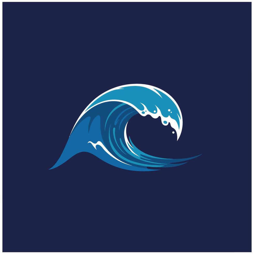 A blue wave logo design vector