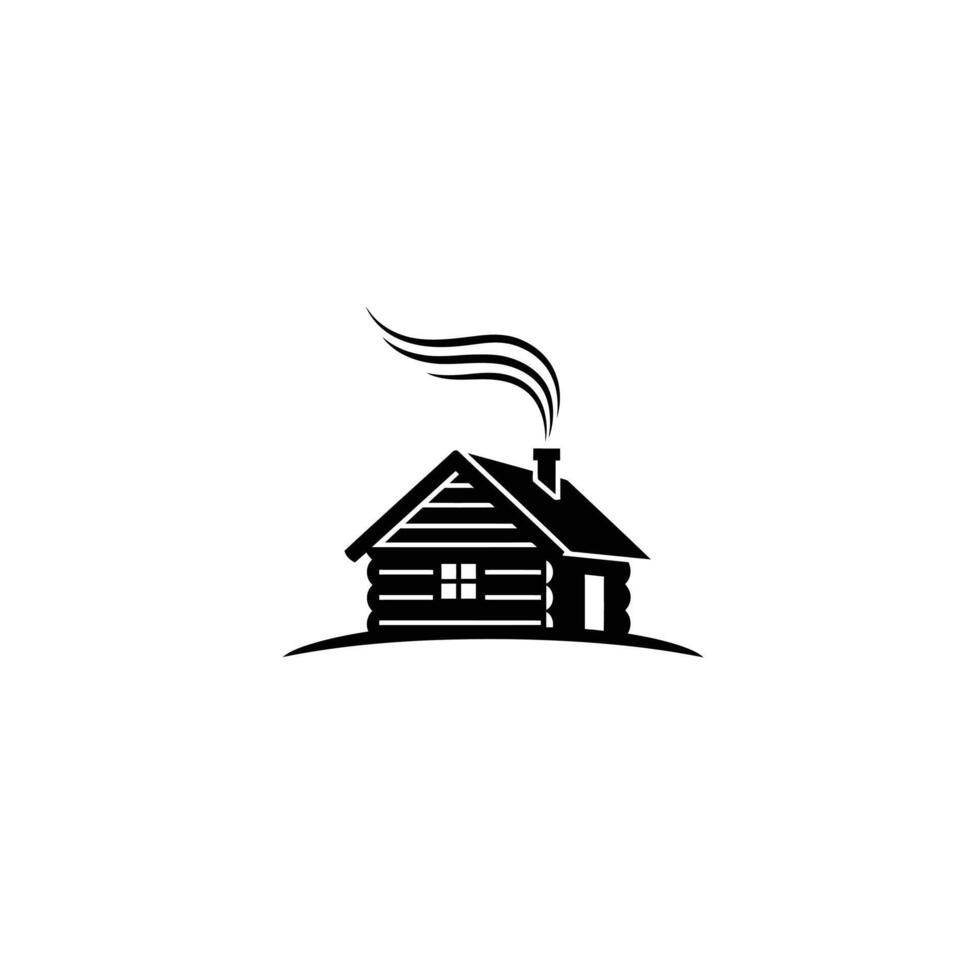 Classic log cabin logo design vector