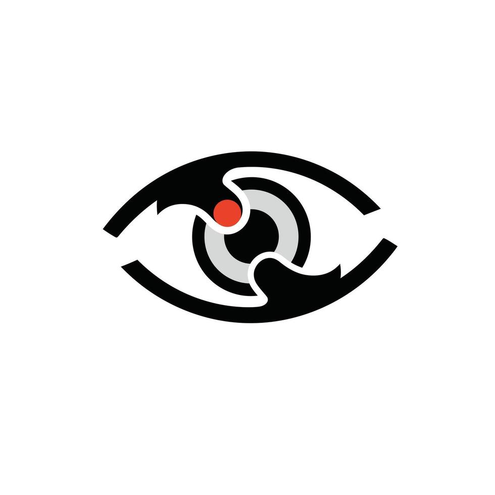 Eye with a red dot logo design vector