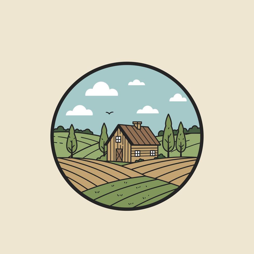 House in a farm logo design vector