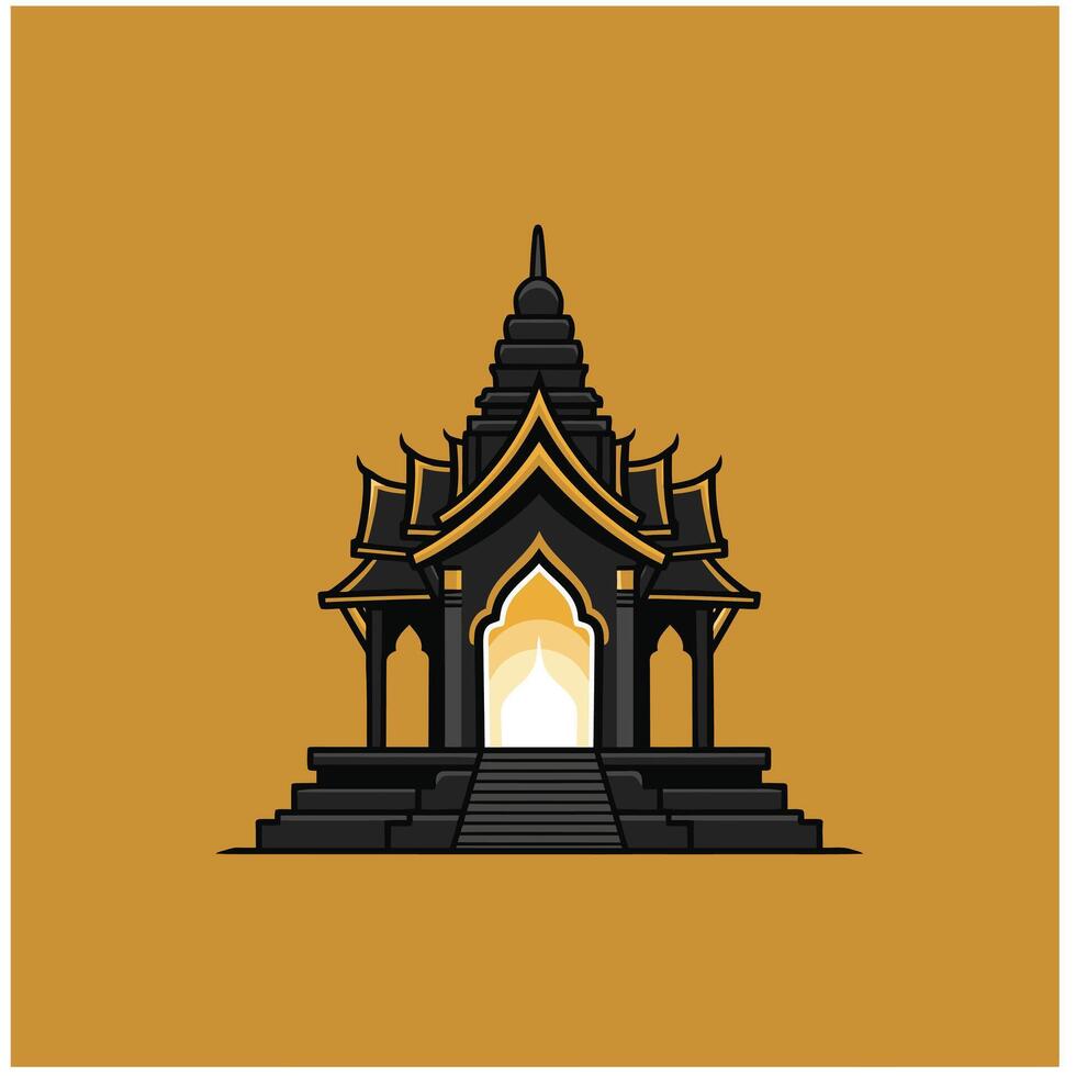 Temple in black logo design vector