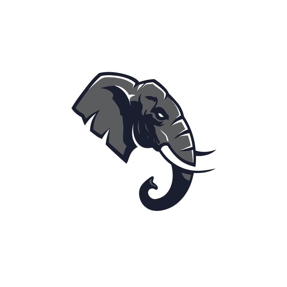 Elephant head with white tusks logo design vector