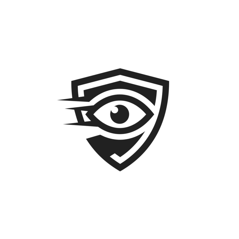 Eye within a shield logo design vector