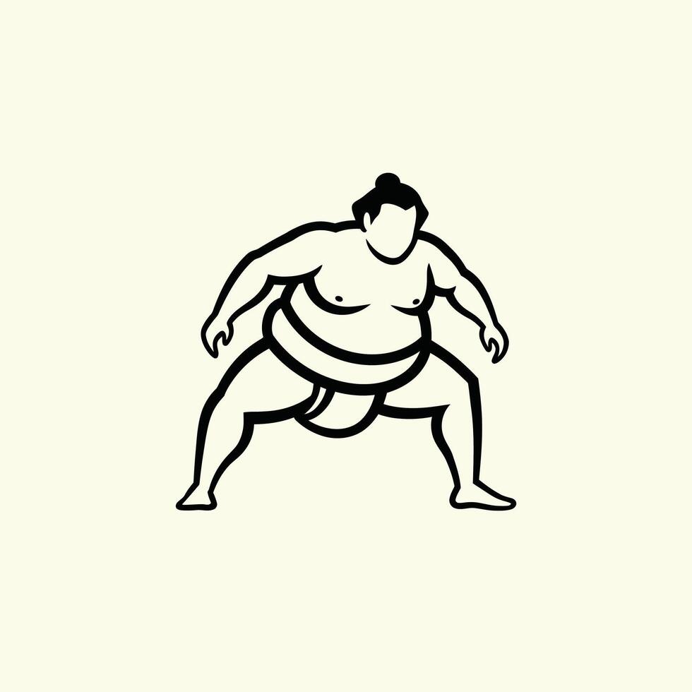 Sumo wrestler logo design vector