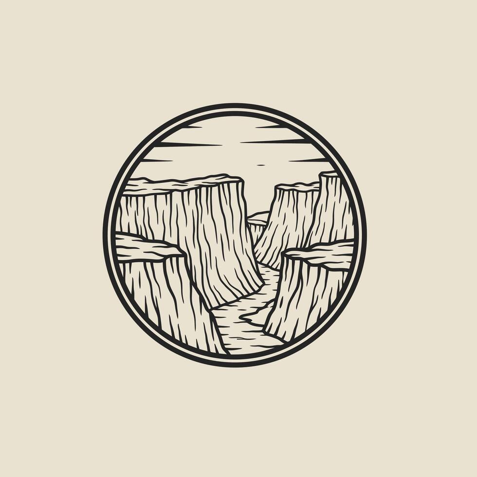 Logo design of a river in a canyon vector
