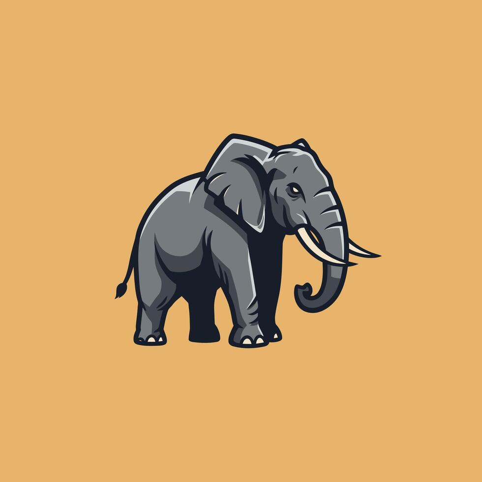 Elephant standing logo design vector