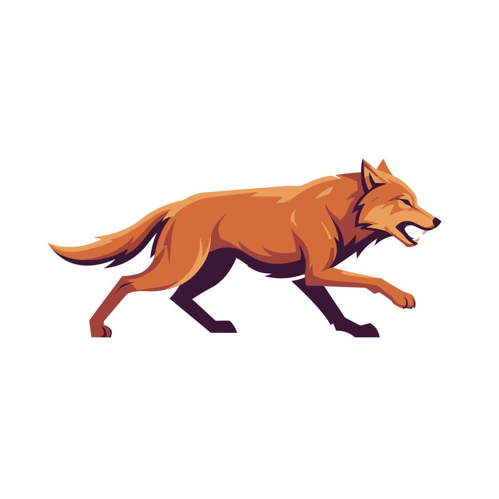 Thick furred wolf logo design on a white background vector