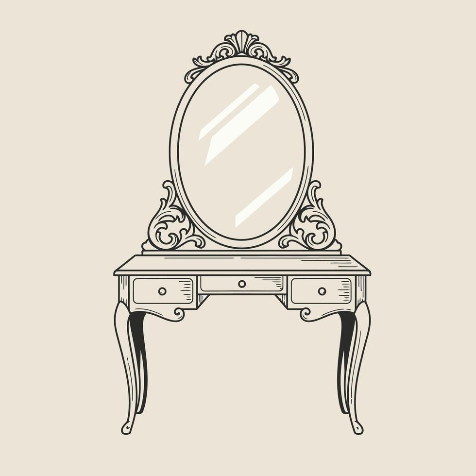Logo design of a dressing table vector
