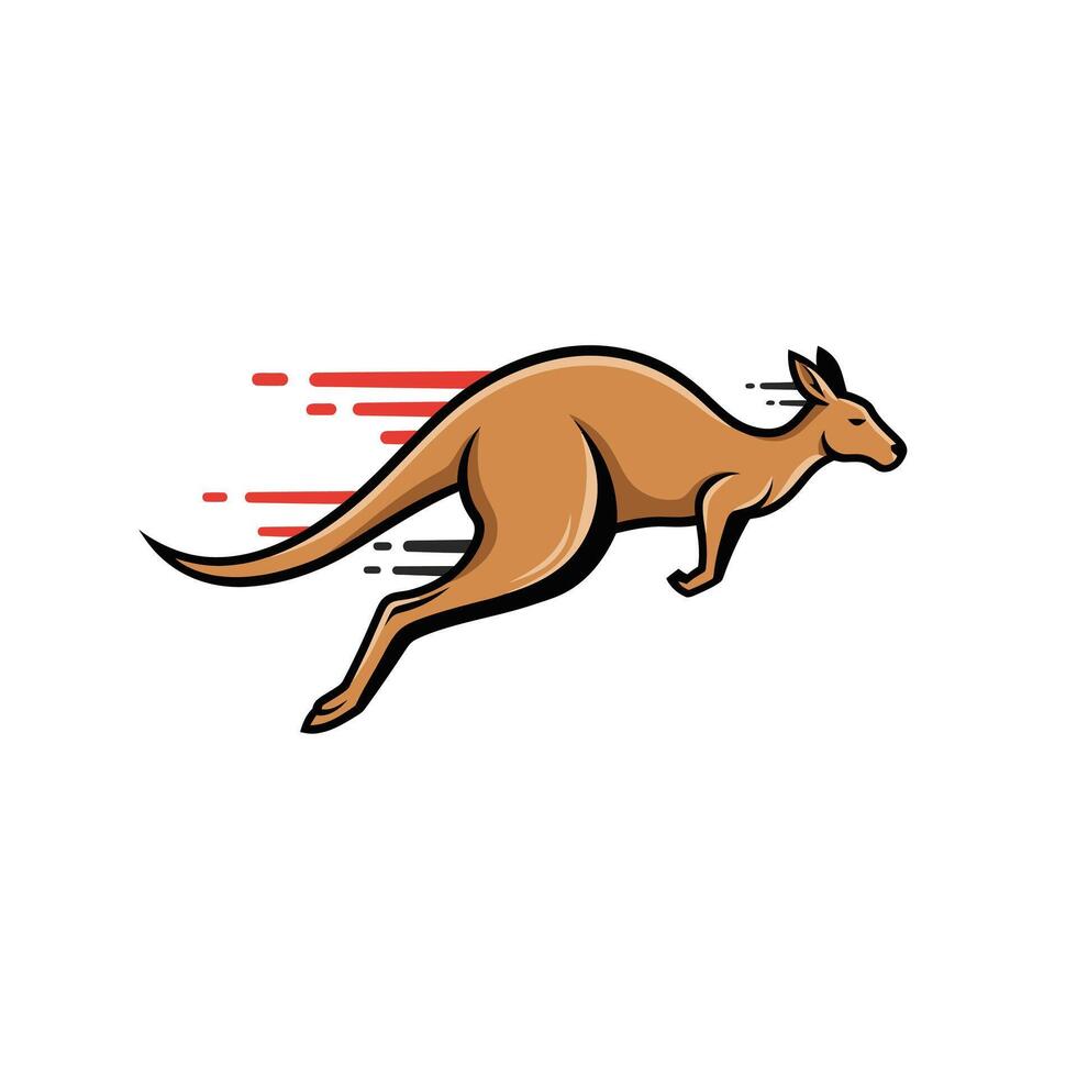 Kangaroo running logo design vector