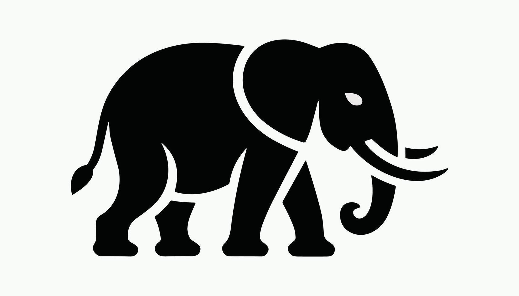 silhouette of a elephant illustration isolated on white background vector