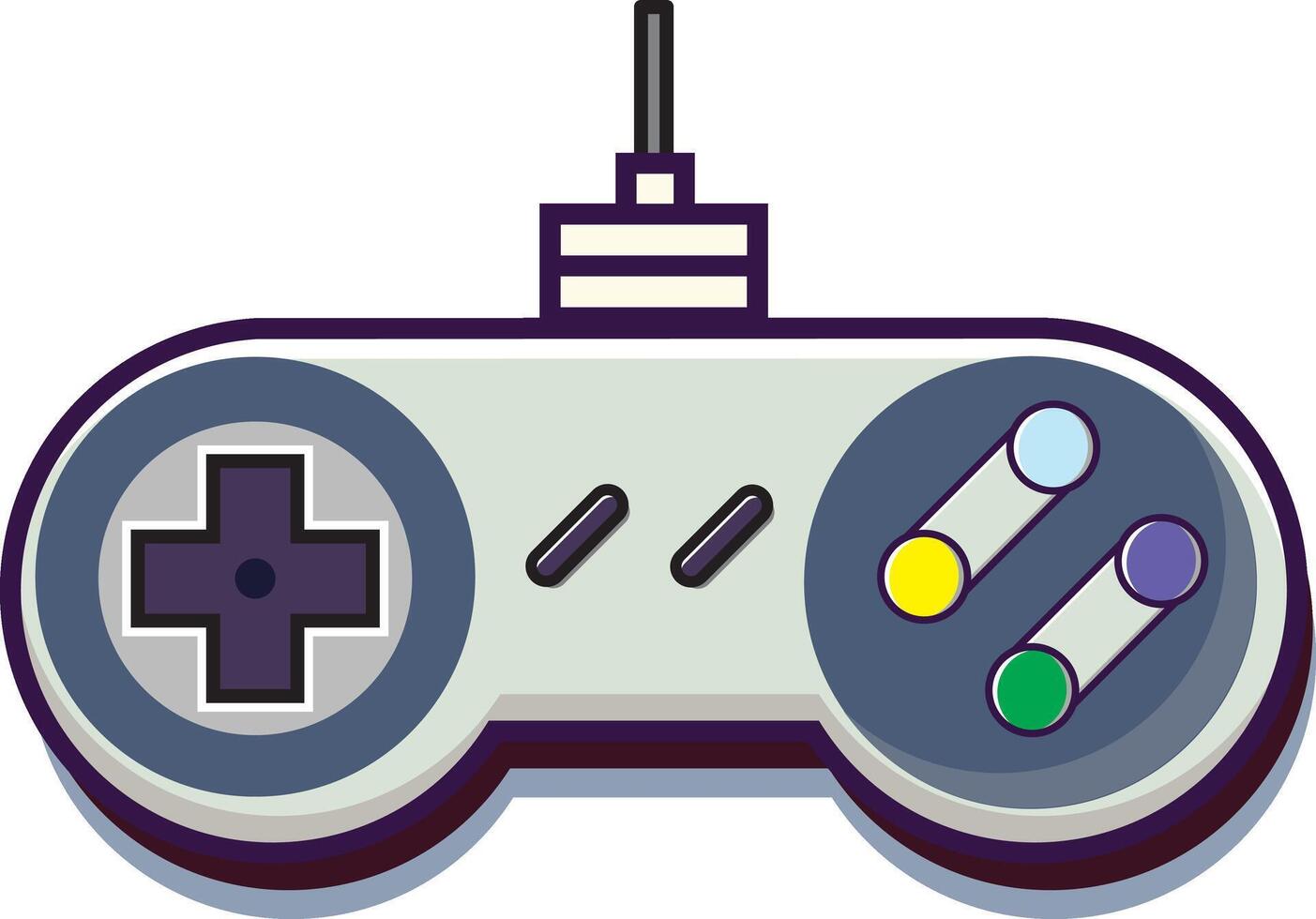 The Retro 90s Gamepad Controller Illustration on White Background vector