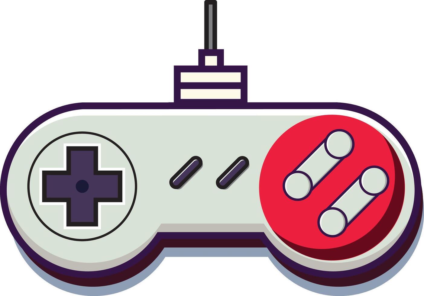 The Retro 90s of Gamepad Controller Illustration on White Background vector