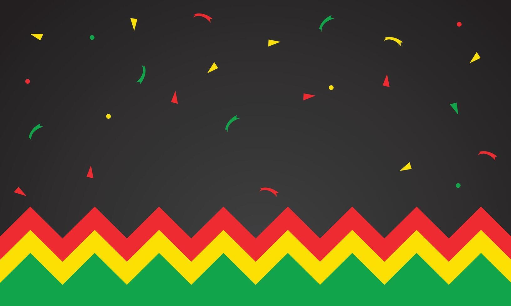 Jamaican color zigzag seamless pattern, Abstract red yellow green confetti vector