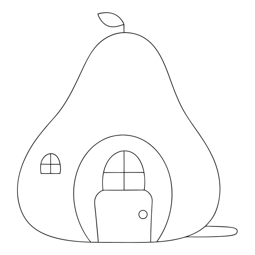 A pear shaped house with a door and window vector