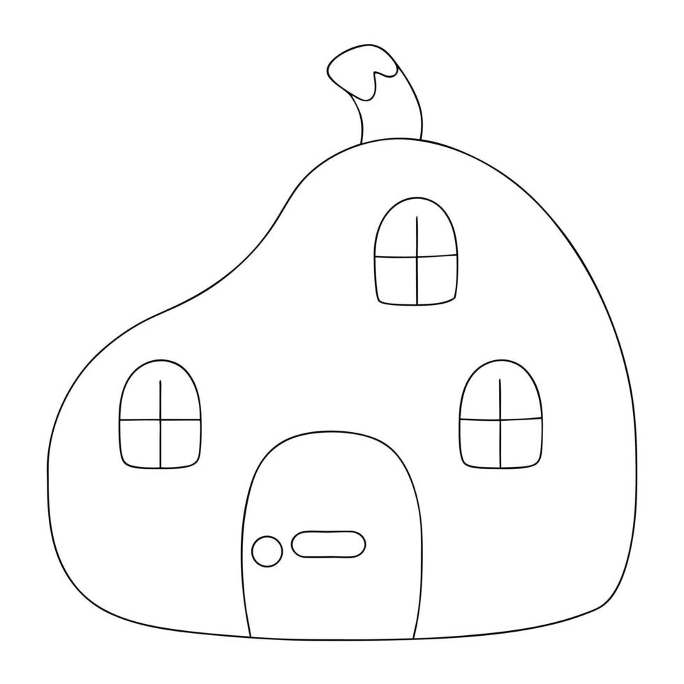 A cartoon house with a window and a door vector