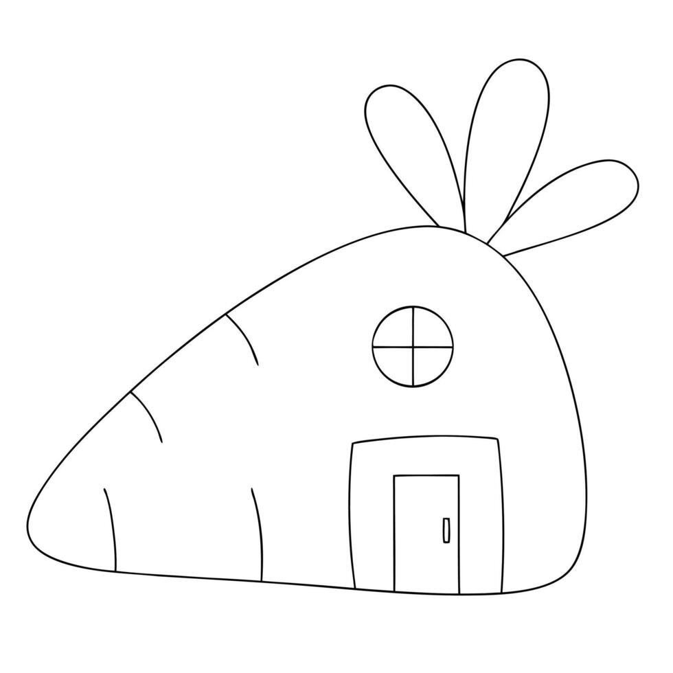 A cartoon house with a roof and a window vector
