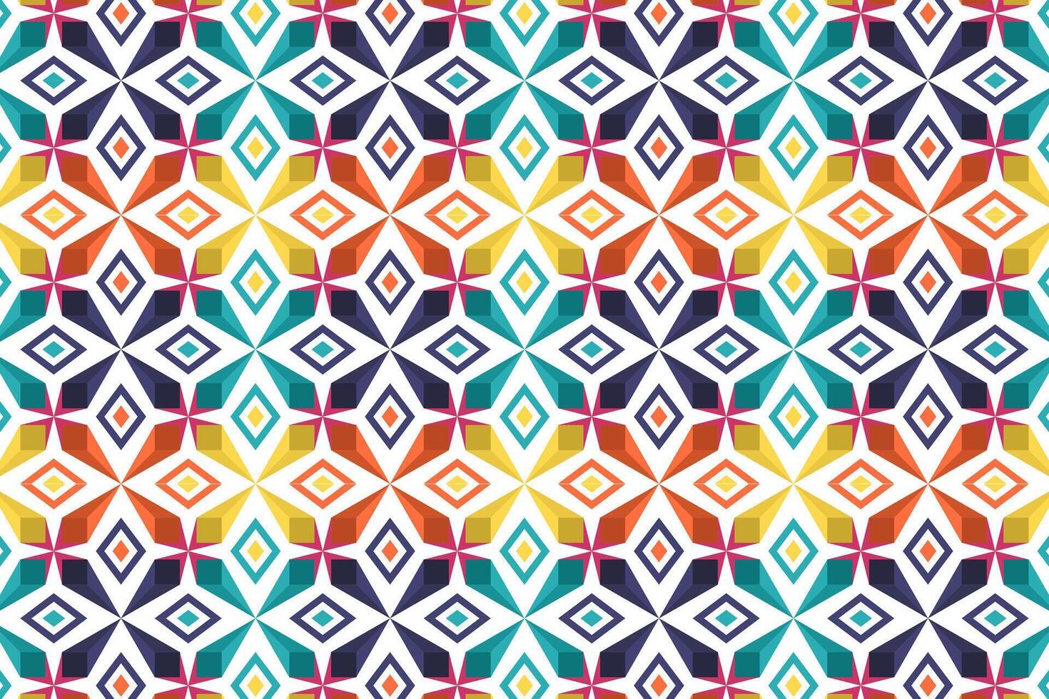 Abstract hipsters seamless pattern with bright colored rhombus. Geometric background rainbow color illustration vector