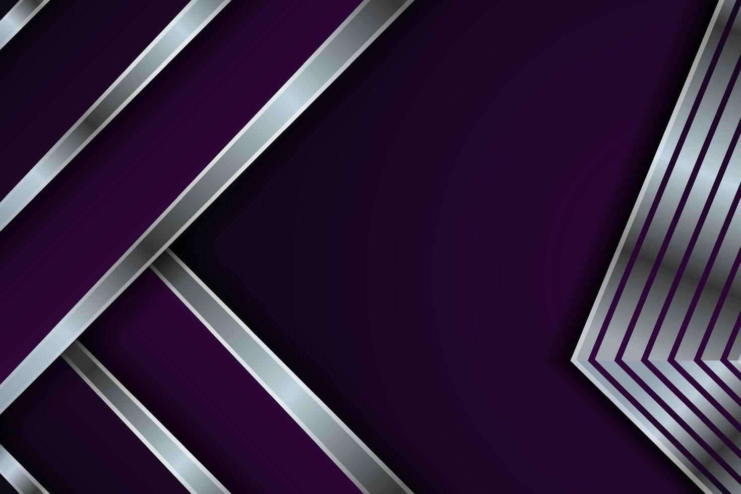 Luxury Background Overlapped Geometric Glow Purple and Silver in Dark concept vector