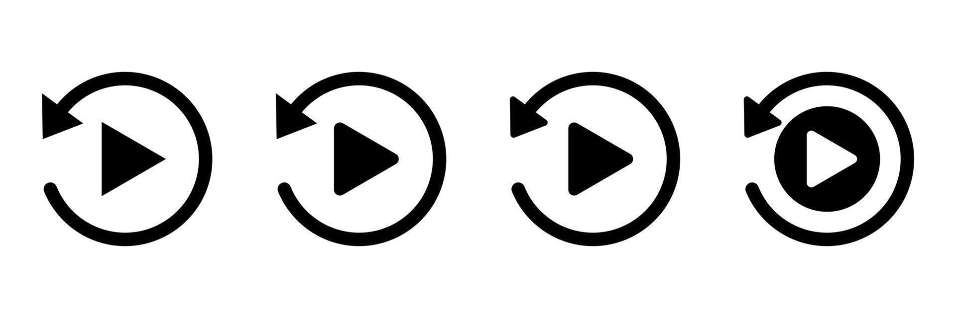 Replay icon. Replay button icon. Repeat icon. Replay button icon sign symbol vector