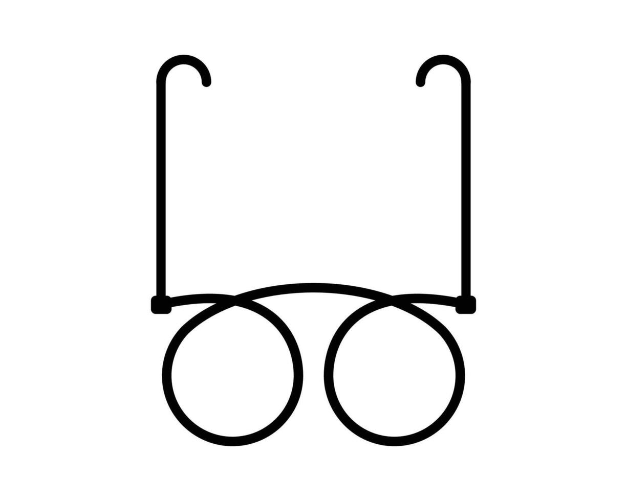 A black and white drawing of glasses vector