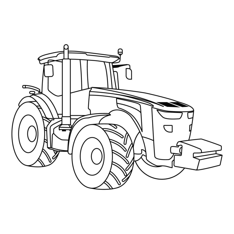 Tractor coloring pages for kids vector