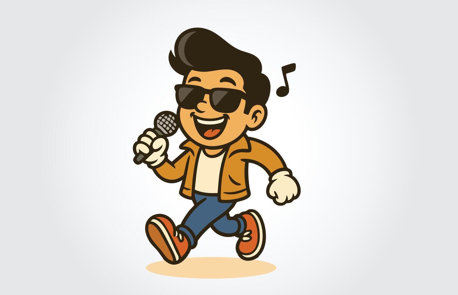 Rapper or Singer Mascot Cartoon Character Template vector