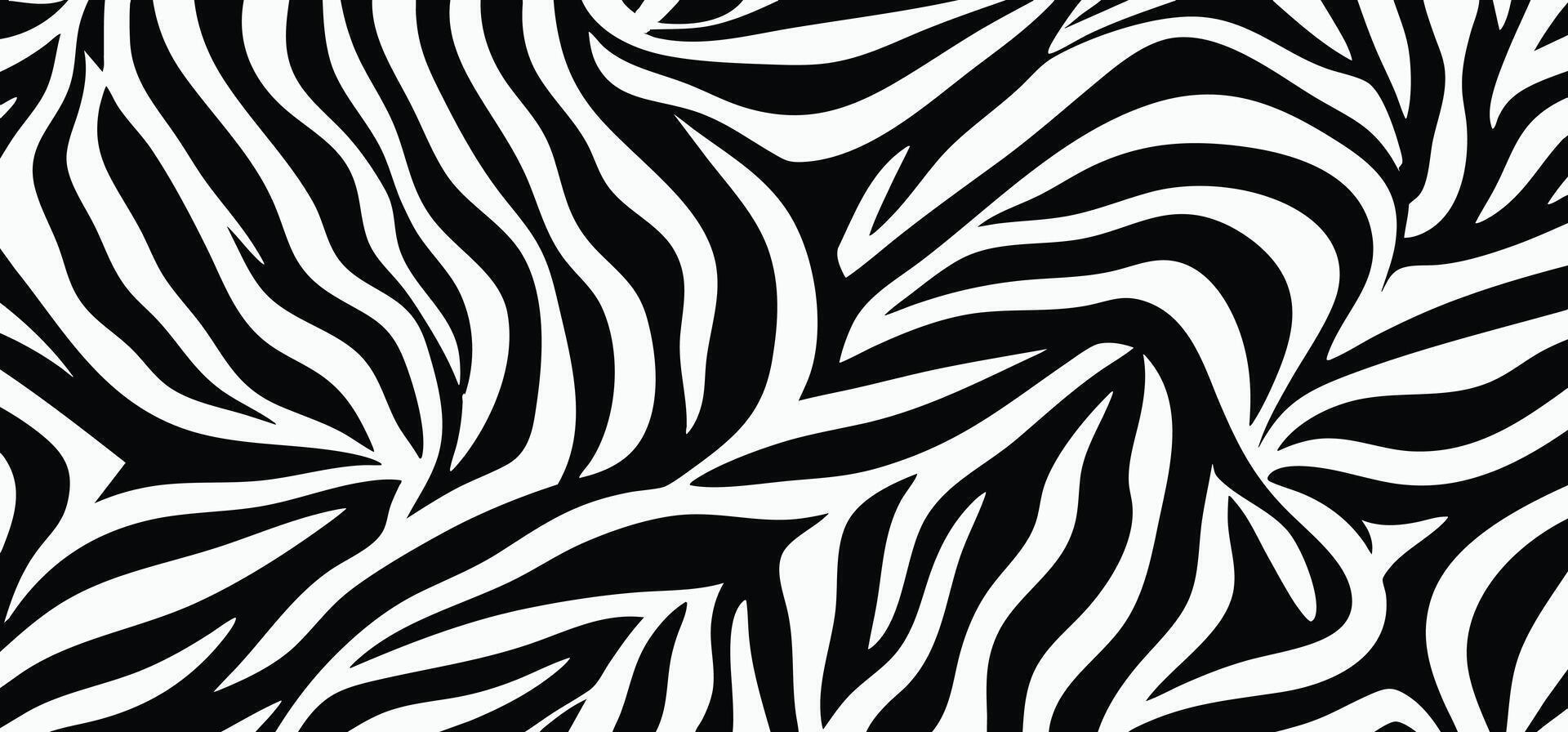Exotic zebra skin texture background black and white design vector
