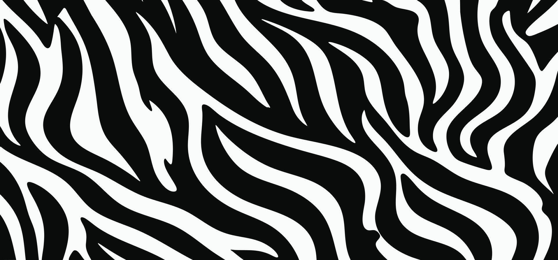 Zebra print pattern with abstract black and white design vector