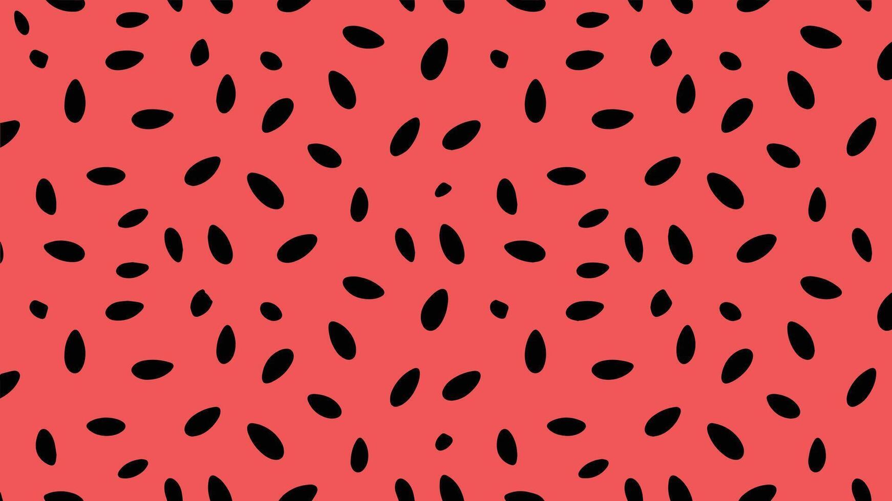 Watermelon texture with abstract black seeds on a red background vector
