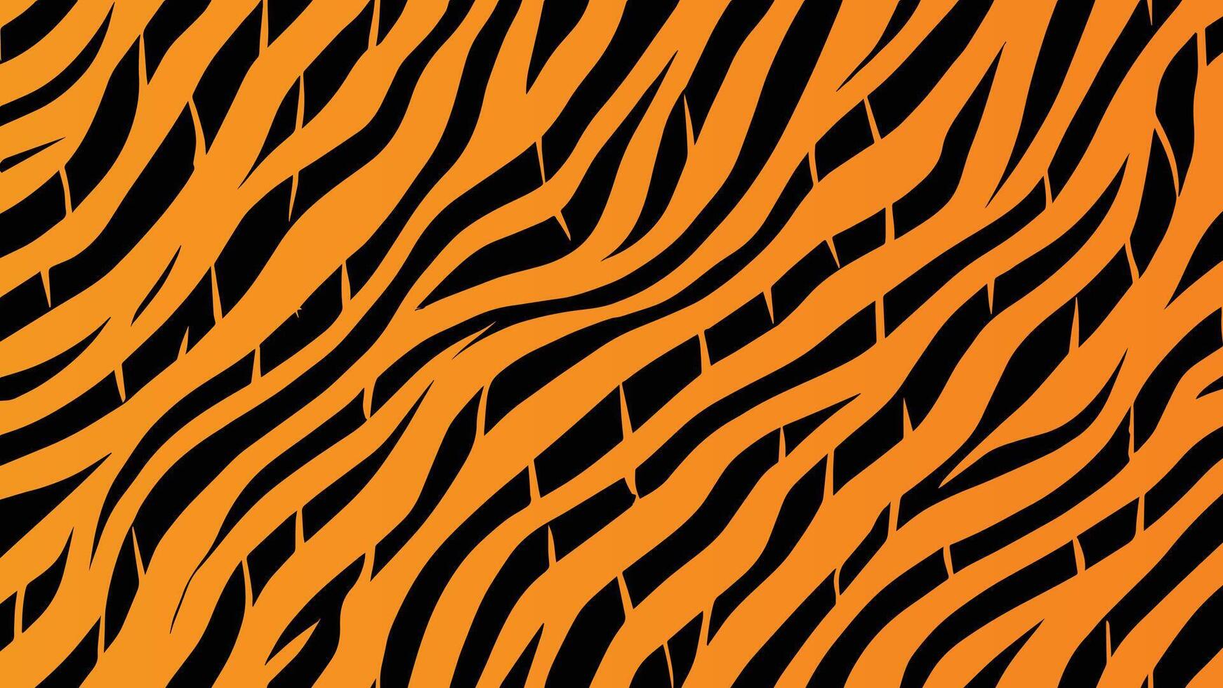 Tiger print or skin texture. Abstract tiger stripes repeated pattern. vector