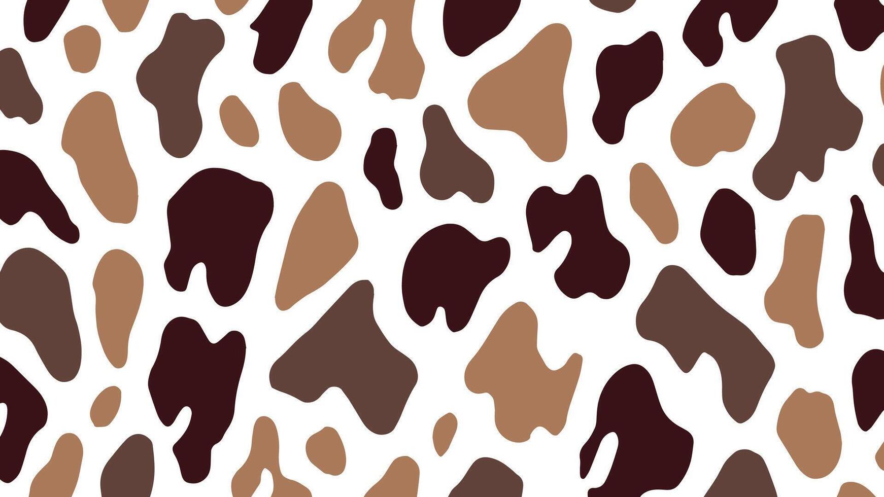 Minimal abstract cow print pattern in brown tones vector