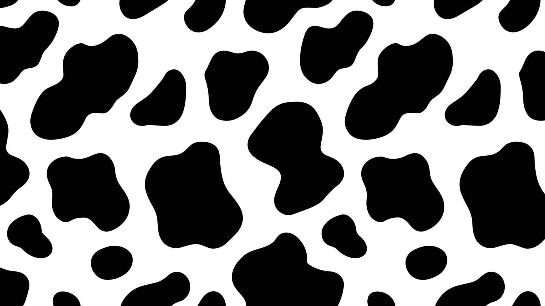 Cow print pattern with black and white design vector