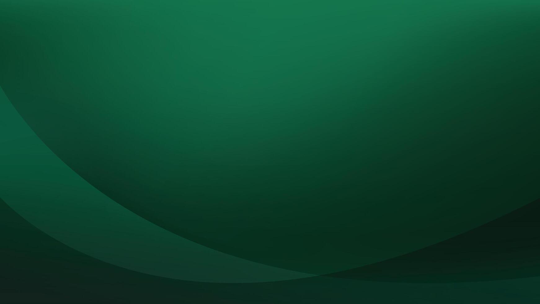 Dark emerald green abstract background with curve and copy space vector