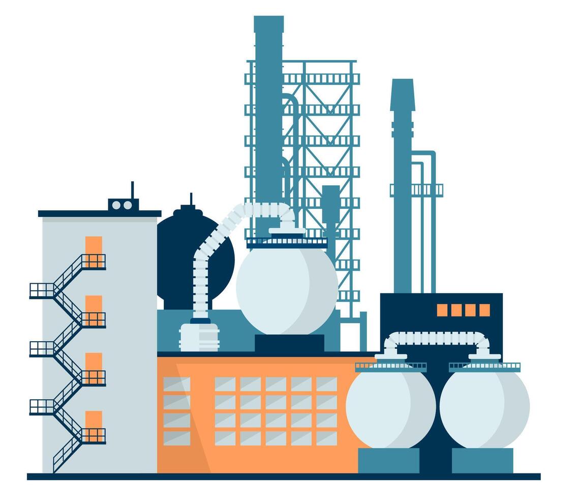 Industrial Factory. Illustration in flat style vector