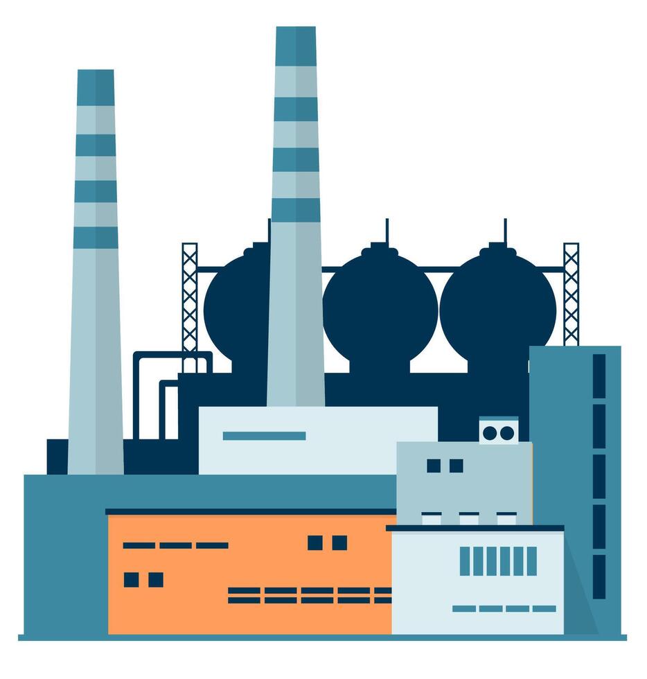 Factory Buildings. Illustration in Flat Style vector