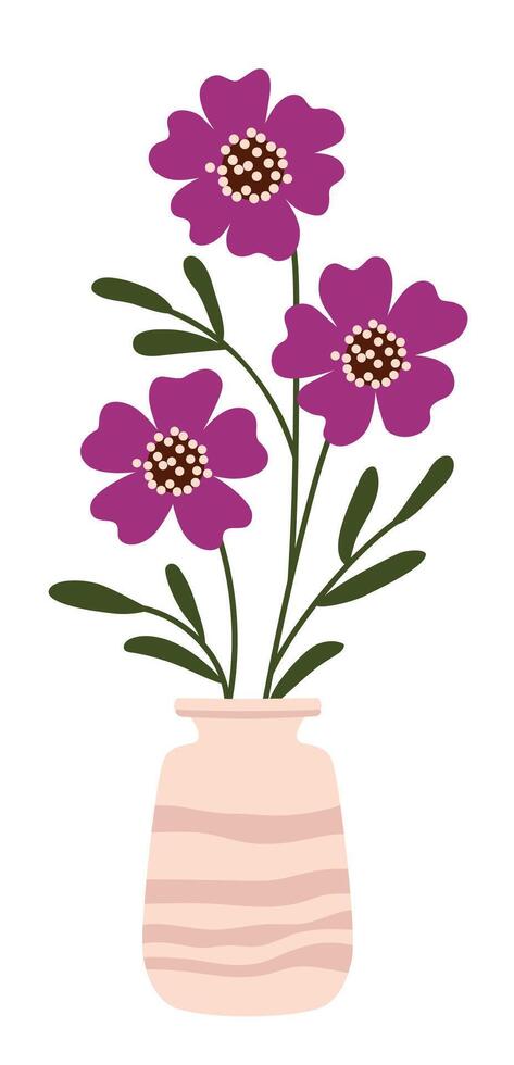 Spring Flowers in Vase vector