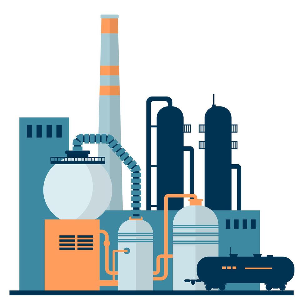 Industrial Zone. Illustration in Flat Style vector