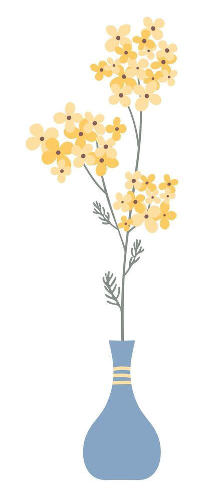 Wild Flowers in a Ceramic Vase vector