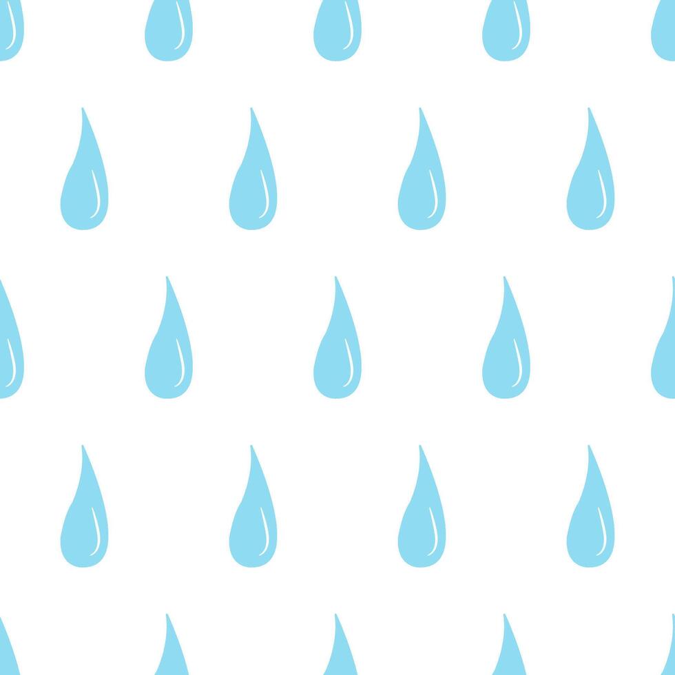 Big blue water drops. Dripping liquid. Seamless pattern. vector