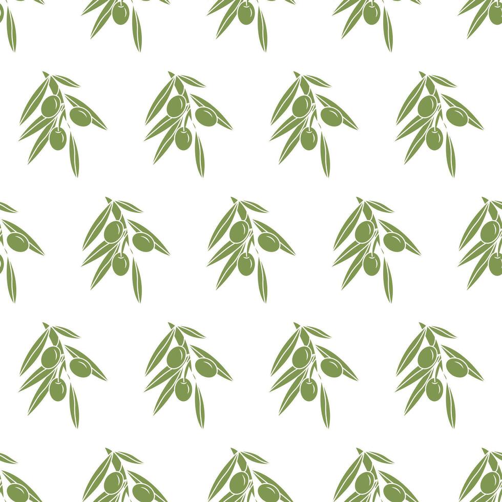 Small olive branch. Seamless pattern. vector
