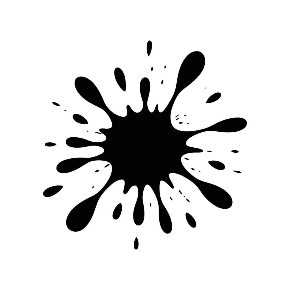 Black paint splatter illustration isolated on white background vector