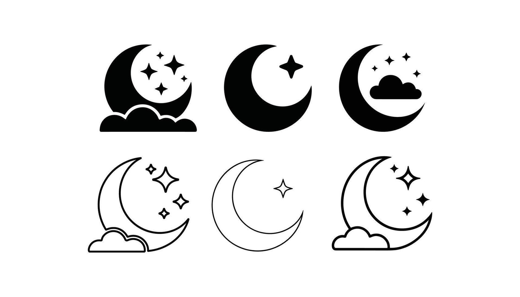 moon icon illustration isolated on white background sign symbol. vector