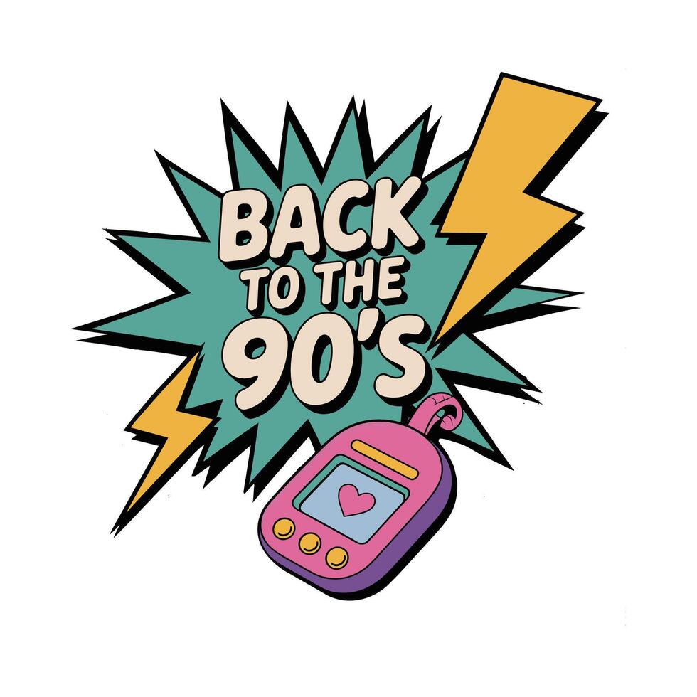 Retro style back to eighties illustration isolated on white background vector