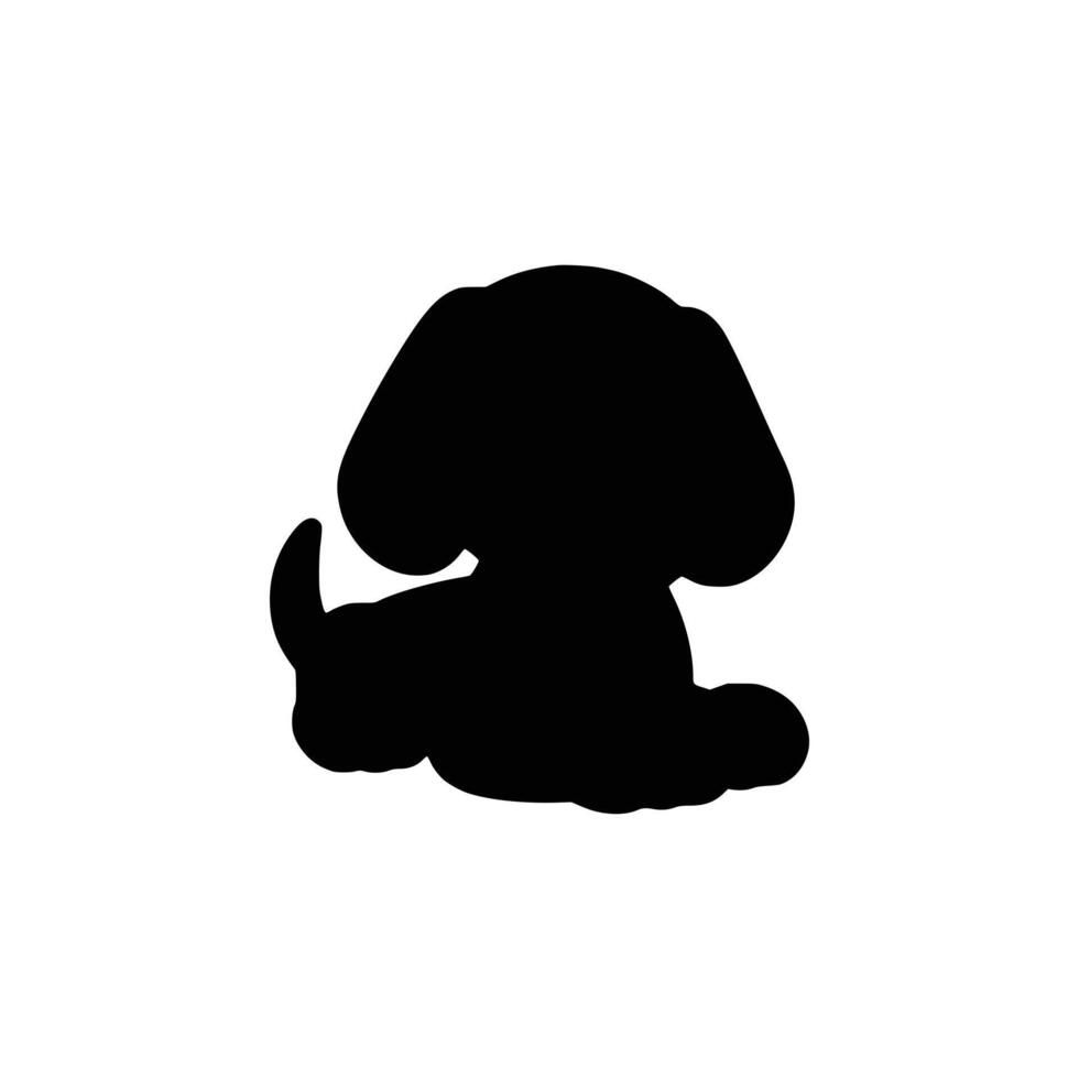 A black and white silhouette of a dog vector
